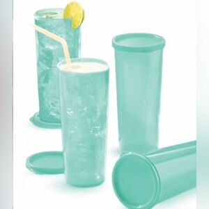 Aqua Tumbler Set of 4 with Lids 16oz Each